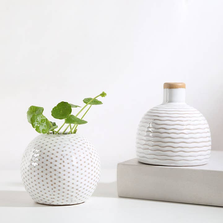 Sweet Home Deco – wholesale Vase – Rustic Frosted /Glazed Ceramic Bud Vase, Small Boho Vase,
