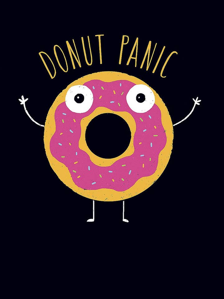 „Donut Panic” - Wanddecoratie met canvasprint voor wholesale door Image Conscious, LLC