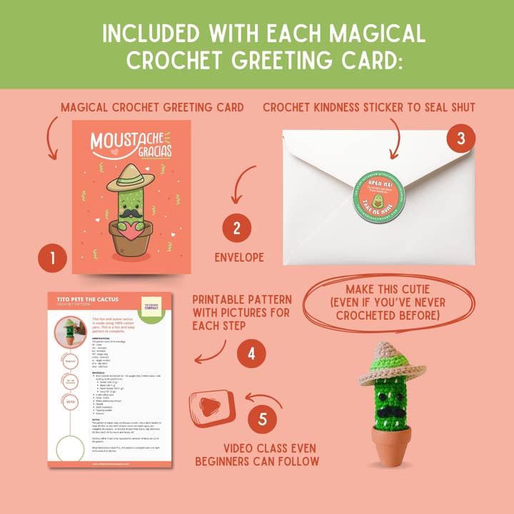 The Kindness Company - Wholesale Thank You Card - Thank You Card & Cactus Crochet Pattern2