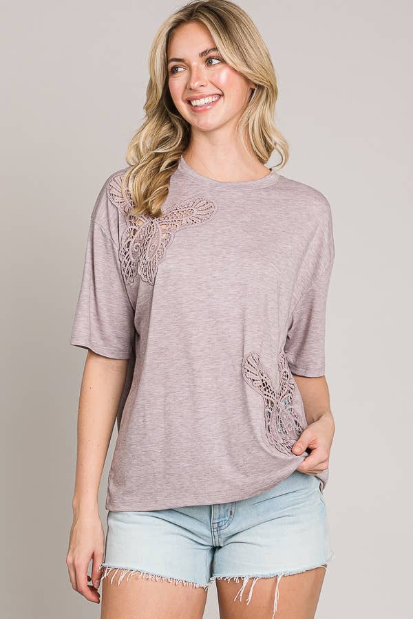 Cerule - Vendita all'ingrosso Top in maglia - Donna - Top in maglia oversize con ricamo a farfalla13