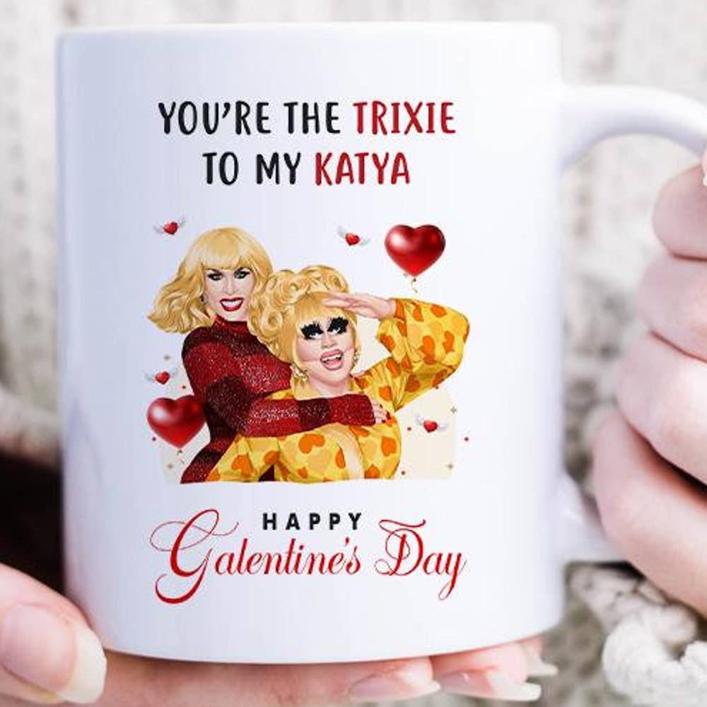 VenusArtsShop - Wholesale Coffee Mug - Funny Trixie And Katya Galentines Mug - Romantic Mug, Cute0