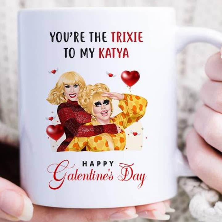 VenusArtsShop - Wholesale Coffee Mug - Funny Trixie And Katya Galentines Mug - Romantic Mug, Cute