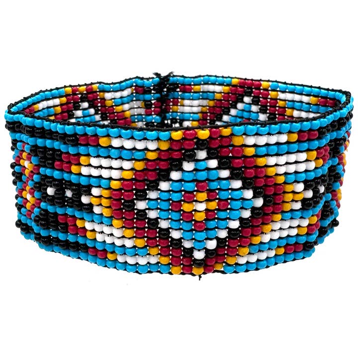 Western Native Turquoise Seed Bead Stretch Bracelet for wholesale by Lunar Deer