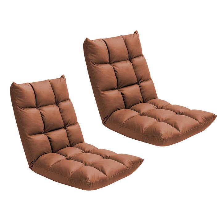 SOGA International Pty Ltd - Wholesale Chair - SOGA 2X Coffee Lounge Floor Recliner Adjustable Gaming Sofa Bed Foldable Indoor Outdoor Backrest Seat Home Office Decor
