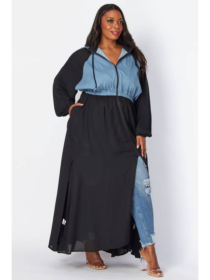DENIM BLACK Plus Dress for wholesale on Faire2