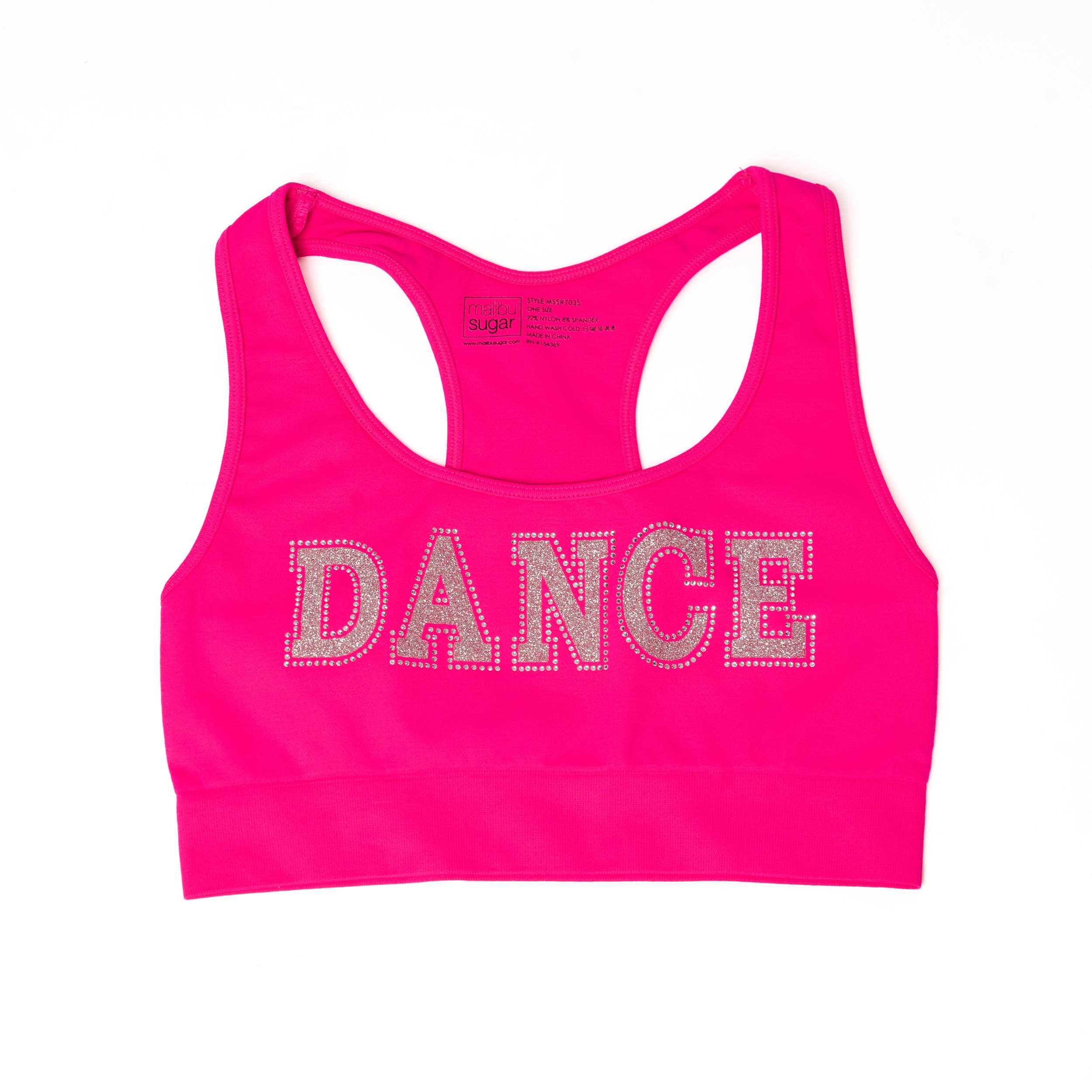 Malibu Sugar - Wholesale Sports Bra - Kids - Sports Bra With Dance Embellishment Girls One Size1