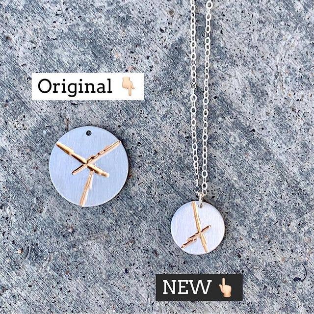 Graceful Sage – wholesale Pendant/charm necklace – Kintsugi Necklace for Women, mini dainty kintsugi jewelry