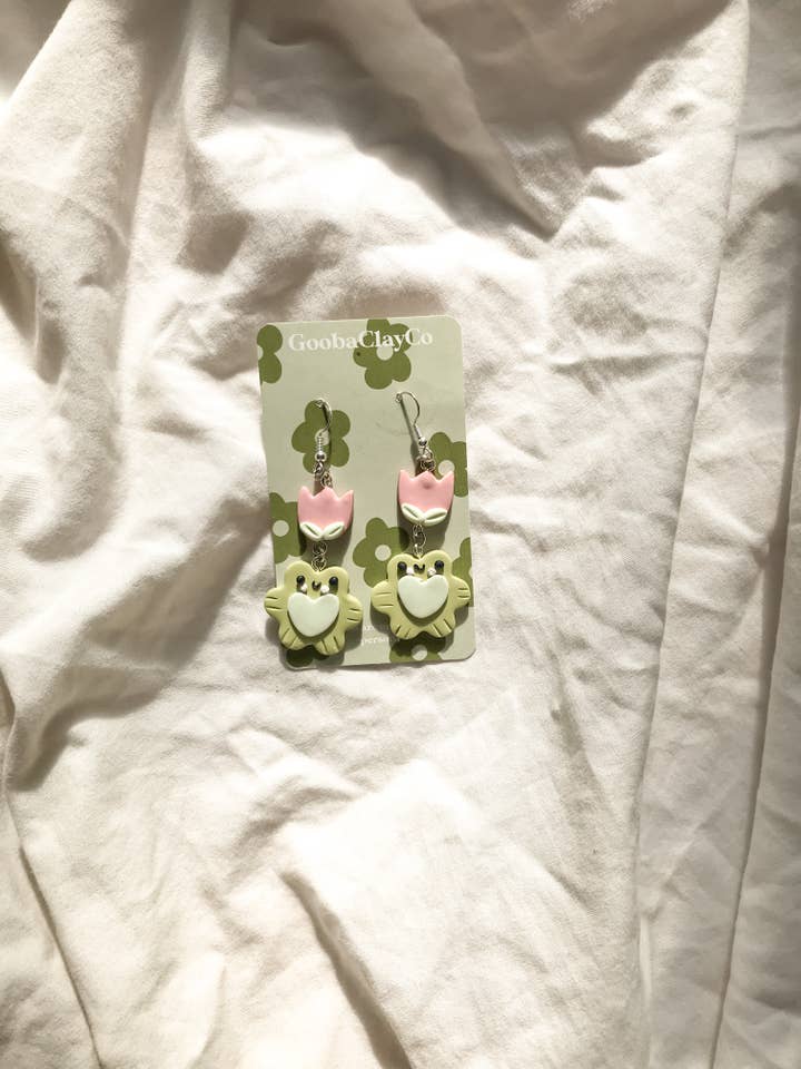 Frogs N Tulip Earrings for wholesale by Goobaclayco