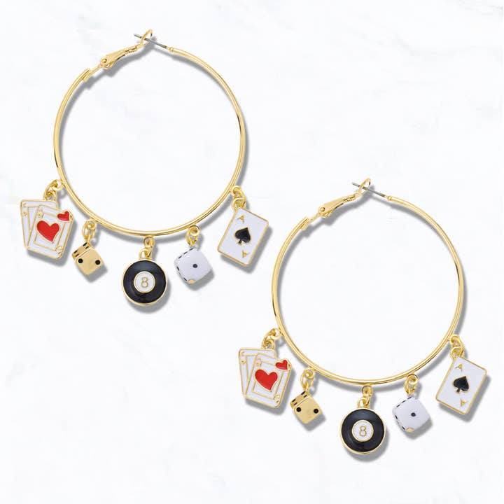 Suzie Q USA - Wholesale Hoop Earrings - Chic Vegas Charms Earring