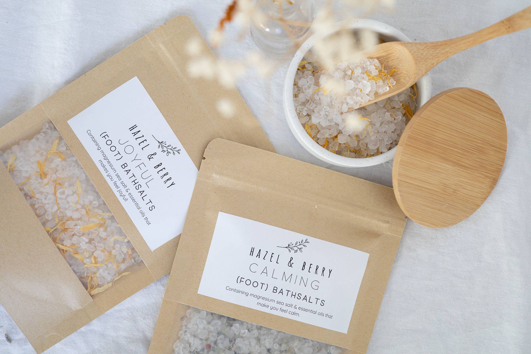 Hazel & Berry - Vente Sel de bain - Sels de bain apaisants au magnésium pour les pieds | Meilleure vente1