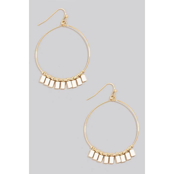 The Looks by Fame Accessories - Wholesale Dangle Earrings - Epoxy Charms Hoop Dangle Earrings