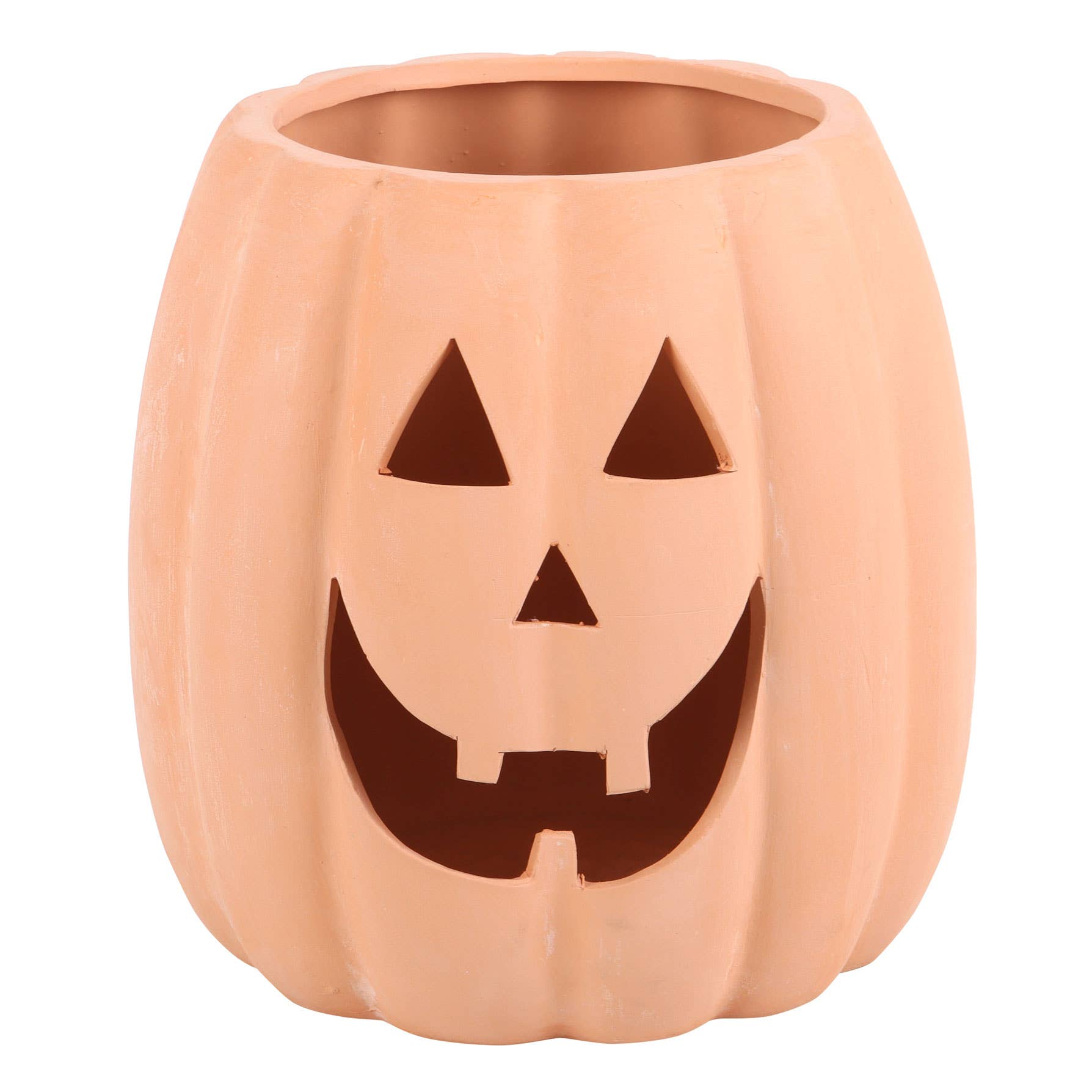 Something Different Wholesale – wholesale Decorative tabletop object – 25cm Terracotta Cut Out Halloween Pumpkin Decoration1