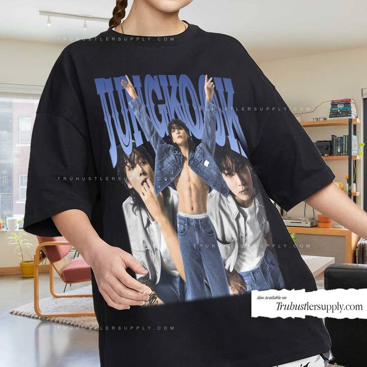 TheKingShirt - Wholesale T-Shirt (Graphic) - Women's - Jungkook BTS Kpop Shirt Vintage JK Retro Graphic 90s Tee2