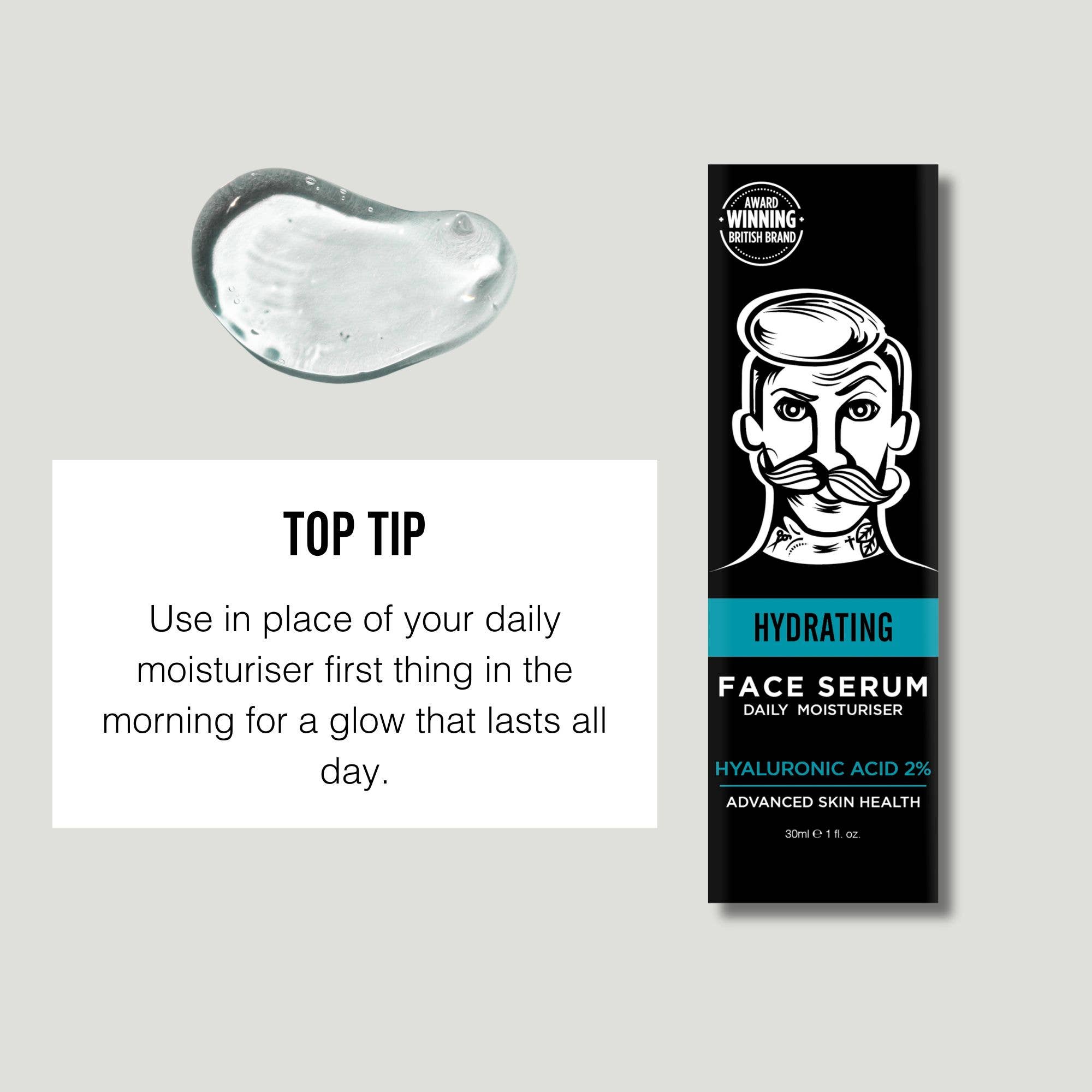 BARBER PRO – wholesale Facial serum/concentrate – BARBER PRO Hydrating Hyaluronic Acid 2% Daily Serum - Vegan5