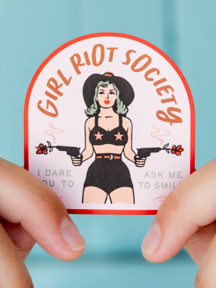 Autocolante Recortado da Sociedade das Raparigas Rebeldes - Dale por atacado de Girl Riot Society by Mosaic Makers Co