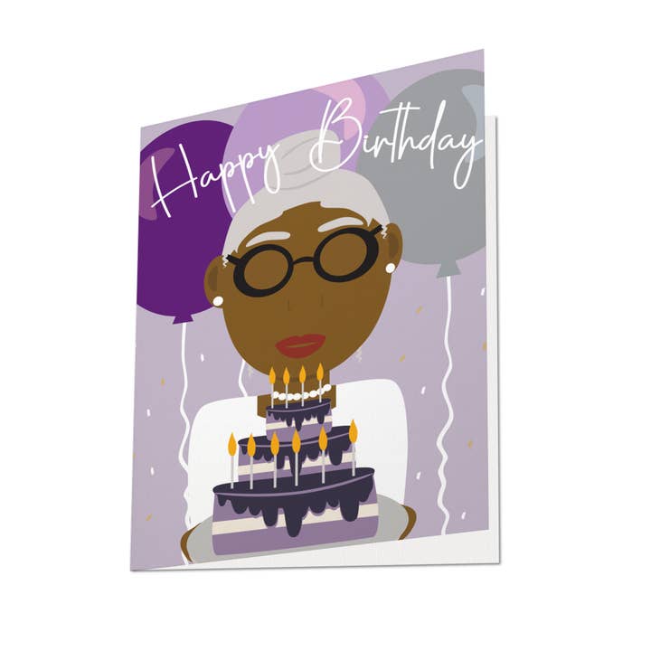 Black Grandma Birthday Card - Multi-Generational Family for wholesale by Carded by Kaia