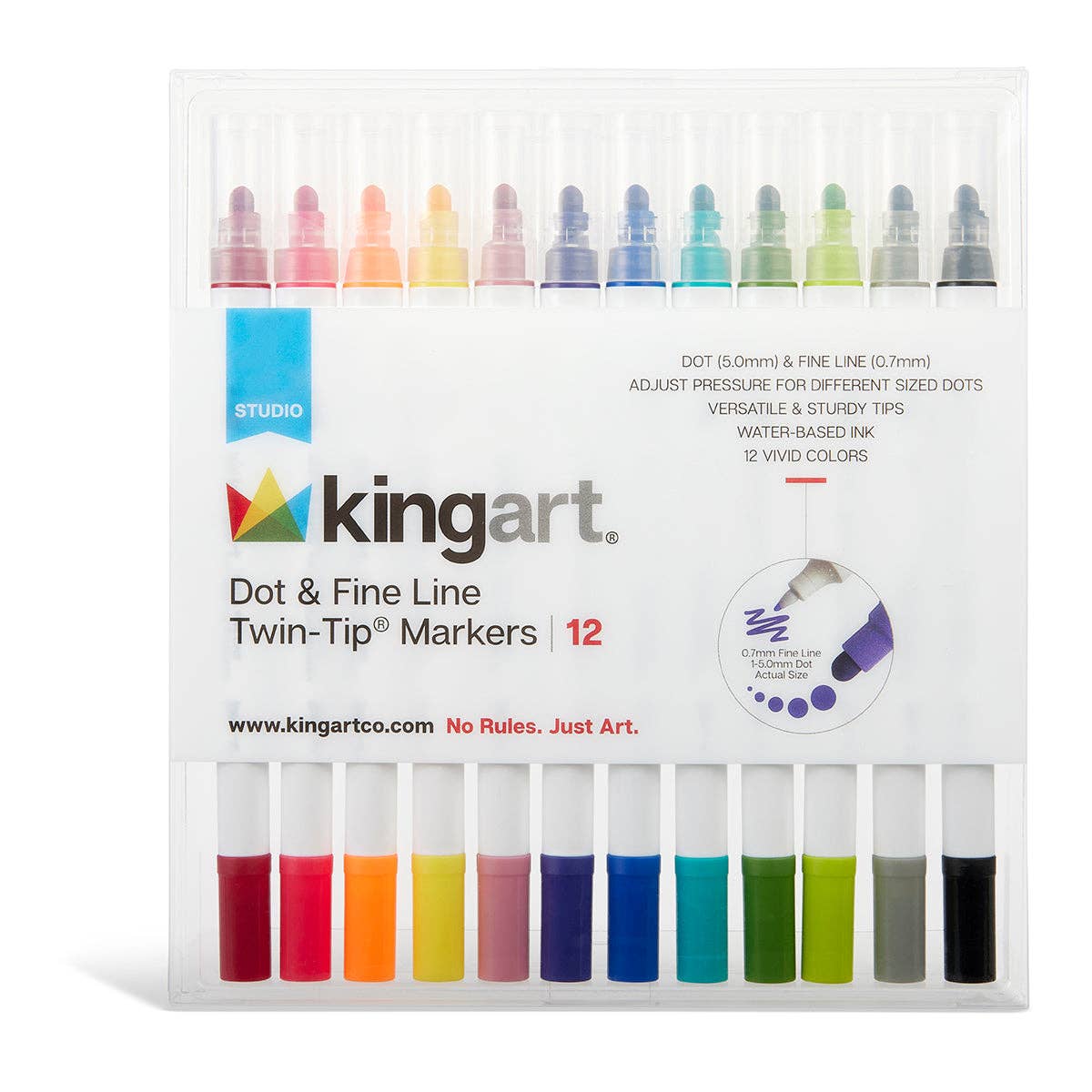 KINGART - Vendita all'ingrosso Pennarelli - Pennarelli a Puntini 12 Colori2