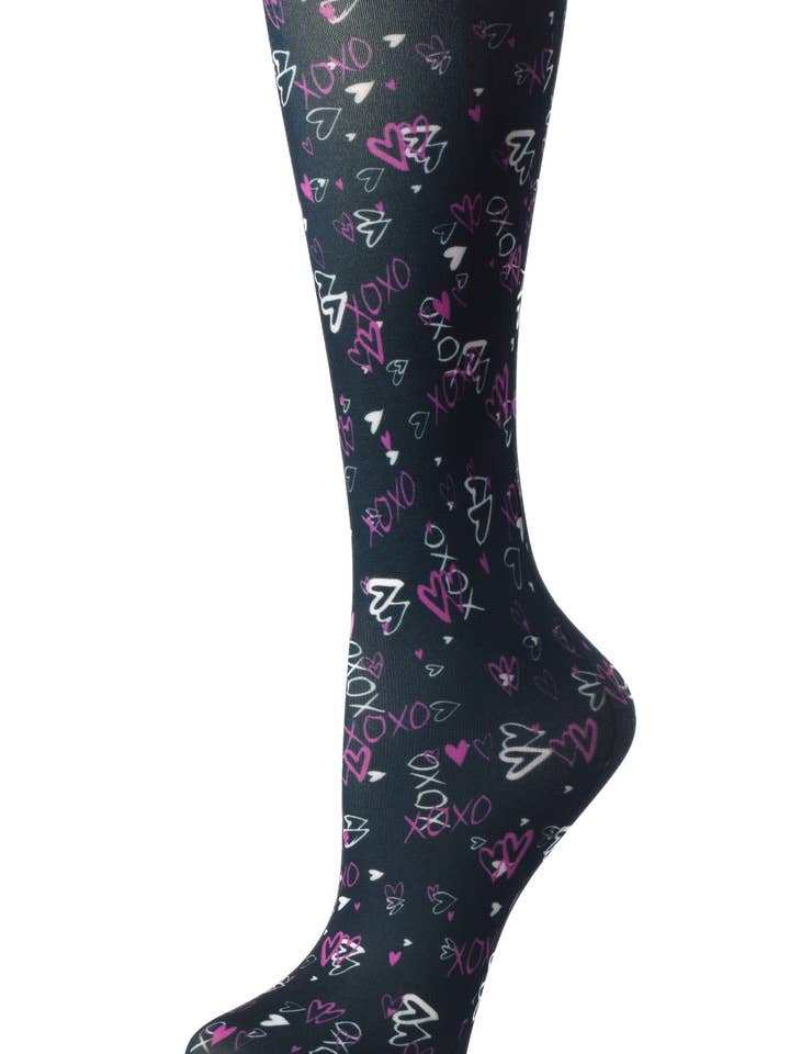 Purple Hearts Xoxo - Cutieful Compression Socks for wholesale by Cutieful