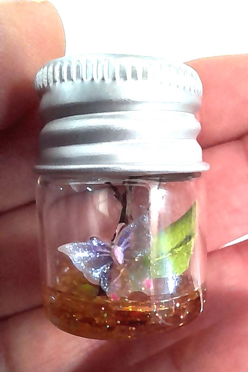 SUPERAWWWSOME - Vente Plantes artificielles - Bouteille de Spécimen de Papillon, Miniature de Maison de Poupée, cadeau nature6