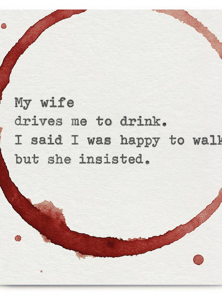 Regalo Divertido - Posavasos "Mi Esposa Me Conduce" por Hayden Kays para venta al por mayor de Brainbox Candy