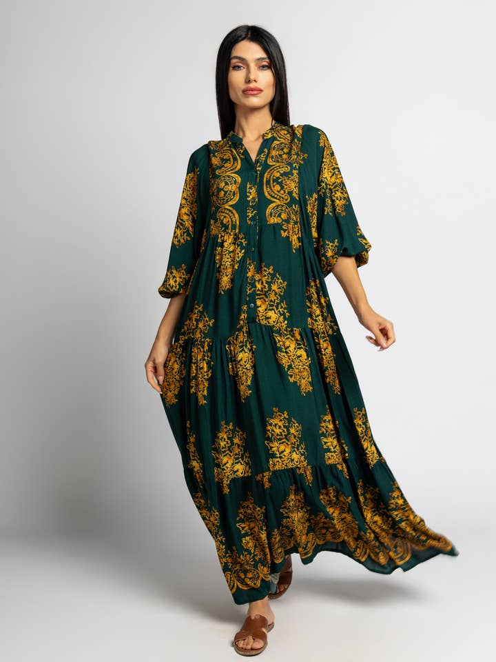 F-329 Golden Shadows Dress for wholesale by FAME GREECE