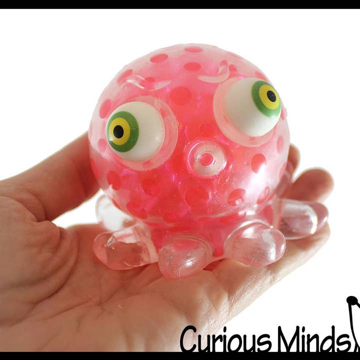 Curious Minds Toys - Vente Jouet mou – enfant et bébé - 1 pieuvre aux grands yeux remplie de gel Squeeze Stress