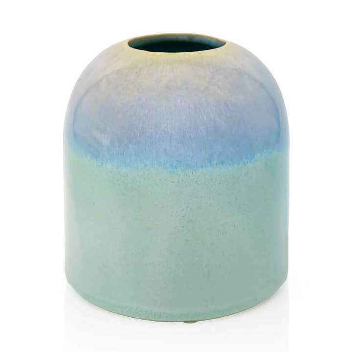 Mea-Living - Wholesale Vaas - Vaas groot, 13 cm, van keramiek, turkoois0