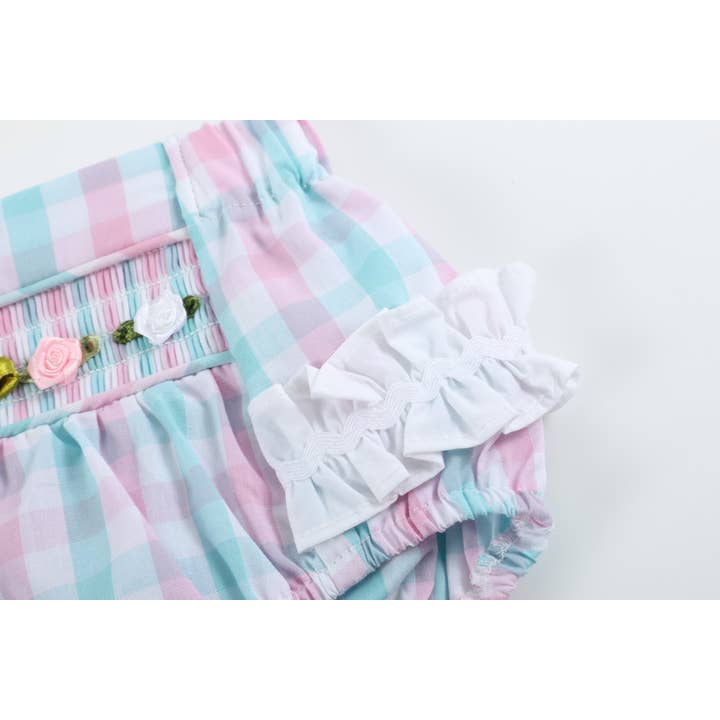 Lil Cactus - Wholesale Hoes voor ondergoed/luier - Baby - Gesmokte bloeiers met roze bloemen3