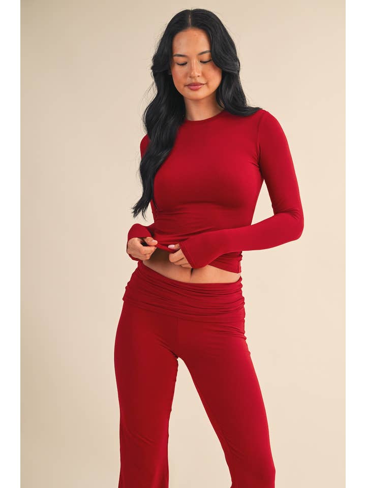 KIMBERLY C - Wholesale Lounge Top - Women's - Soft Knit Jersey Long Sleeve Tee5