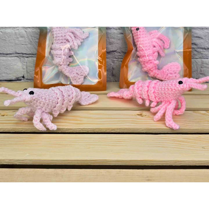 TOMOPOD LLC - Wholesale Car Decorative Charm - Women's - Crochet Cute Shrimp, Handmade Stuffed Prawn,Amigurumi Shrimp8
