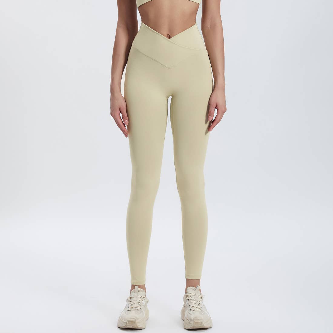 Sodalemon – Engroshandel Sports-/loungeleggings – til kvinder – Sodalemon dameleggings med krydset høj talje i ensfarvet design22