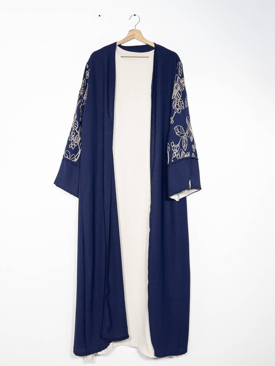 IDEAL OUTFIT – wholesale Top & skirt set – Women's – 2-piece set floral embroidery kimono abaya ref:en2511jazz21