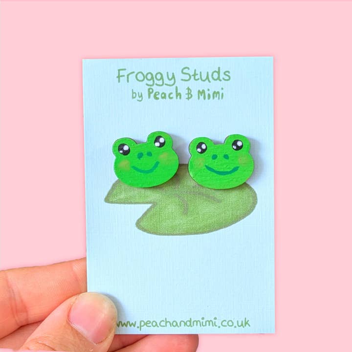 Froggy Studs for wholesale by Peach and Mimi