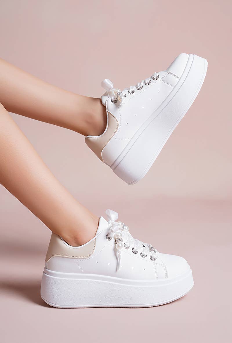 LADY GLORY – wholesale Lifestyle trainers – Women′s – Beaded platform sneakers0