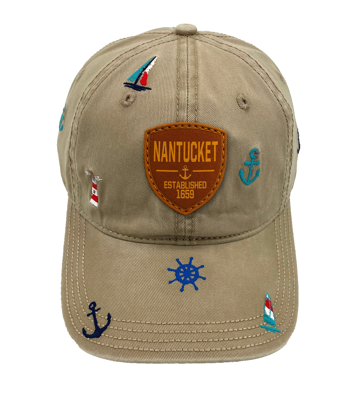 Northern Icons Creations INC - Wholesale Baseball Cap - Unisex - Nantucket Coastal Embroidered Baseball Cap, Nautical Anchor Sailboat Beach Hat for Ocean Lovers2