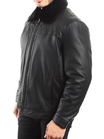 REED Klassieke jas van imitatieleer, afneembare bontkraag voor heren voor wholesale door Reed
