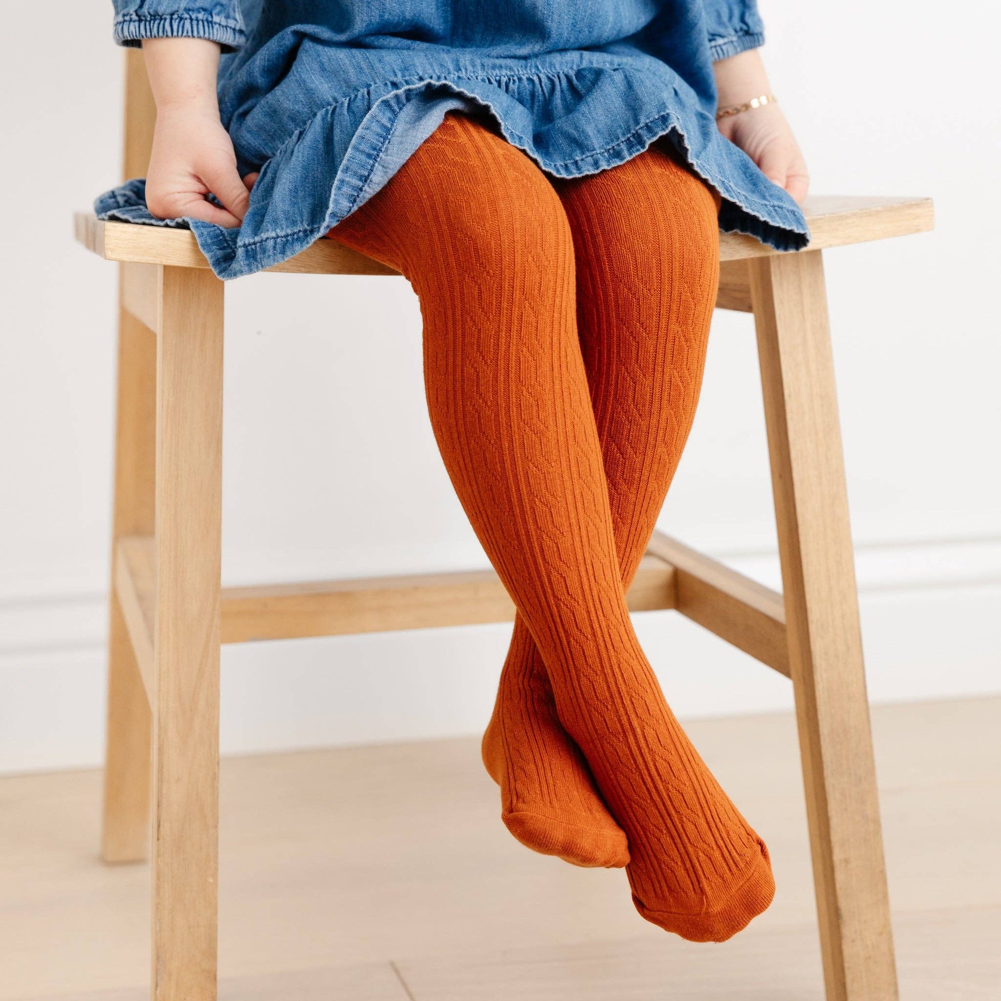 Little Stocking Co. - Wholesale Tights - Kids - Pumpkin Spice Cable Knit Tights1