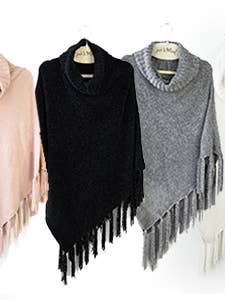DM Merchandising - Wholesale Poncho - Women's - Britt's Knits Beyond Soft Chenille Poncho Open Stock