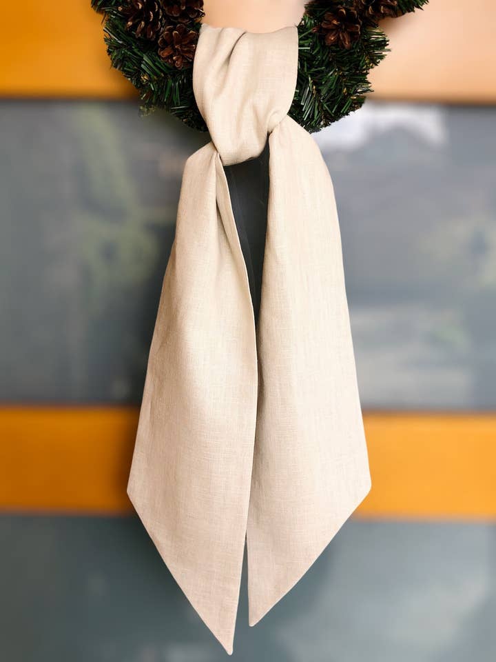 100% Premium Quality Linen Blank Wreath Sash for wholesale by Belle Linen