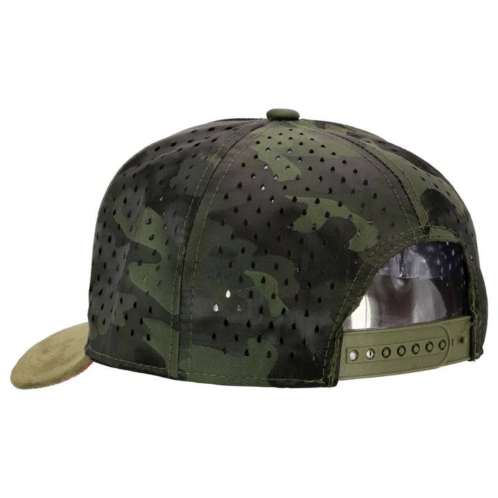 Cap Zone - Wholesale Baseball cap – Unisex - Camo 5 Panel Vegan Suede Brim Perforated Cap16