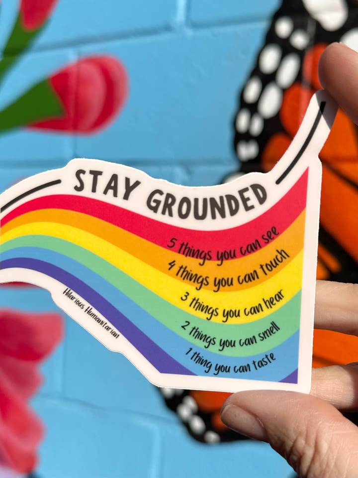 54321 Grounding Technique Sticker for wholesale by Hilarious Humanitarian