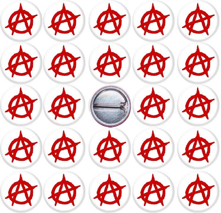 Pinbax Express - Wholesale Lapel Pin/Button - 25 Anarchy 1"Inch (25mm) set of pins punk protest 0