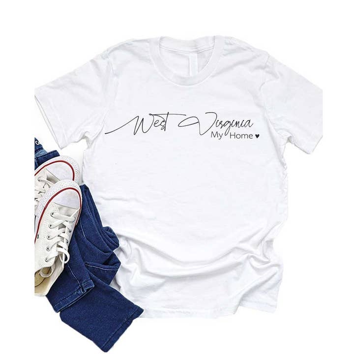 West Virginia my home graphic tee for wholesale by Kids By Kissed Apparel
