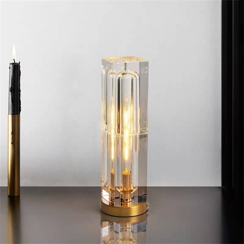 EP Design Lab - Wholesale Accent/Desk Lamp - Minimalist Crystal LED Table Lamp // Tall Cuboid1