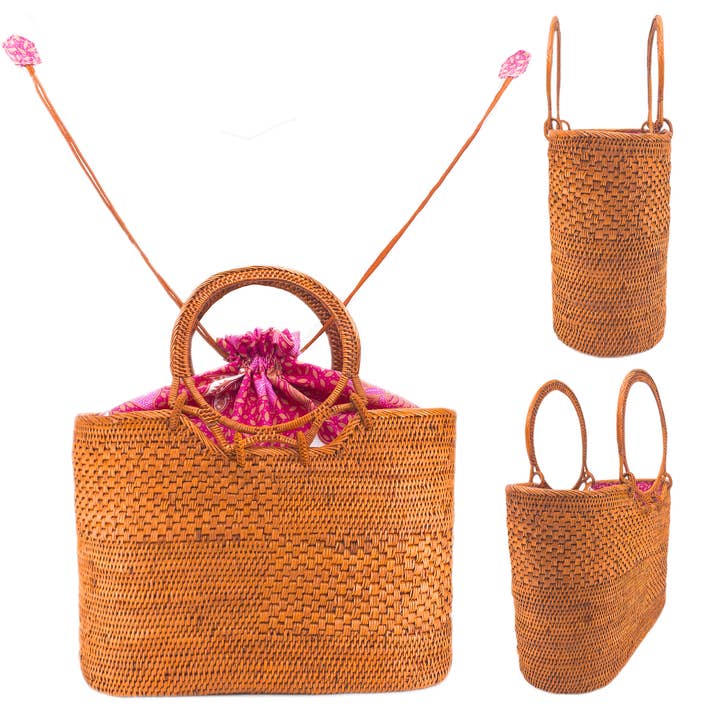 Ganapati – Großhandel Henkeltasche – Damen – Handtasche aus Rattan Bali - Kelsey2