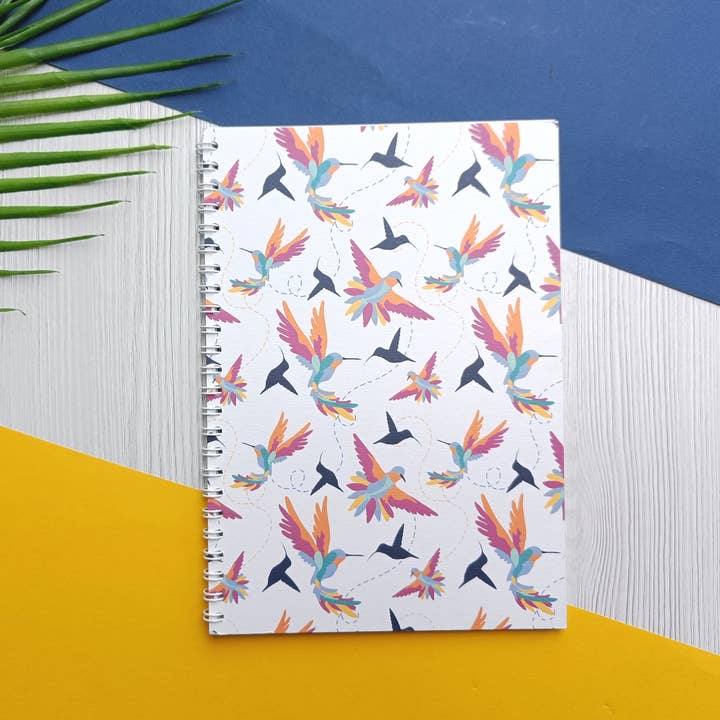 A5 Hummingbird Notebook, Boutique Stationery, Bird Gifts for wholesale by Kirsty Grace Designs