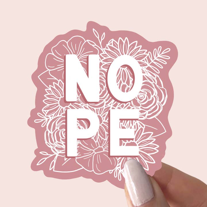 Nope Sassy Floral Sticker for engroshandel hos The Grey Palette