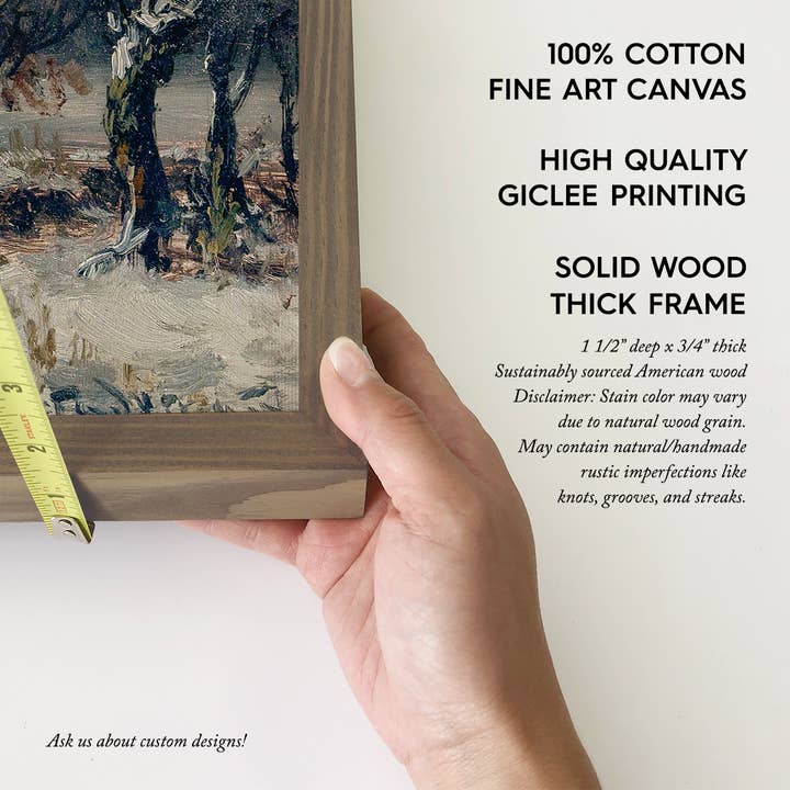 Hangout Home - Wholesale Art Print - Ice Fishing - Winter Scene Canvas Art - Wood Framed3