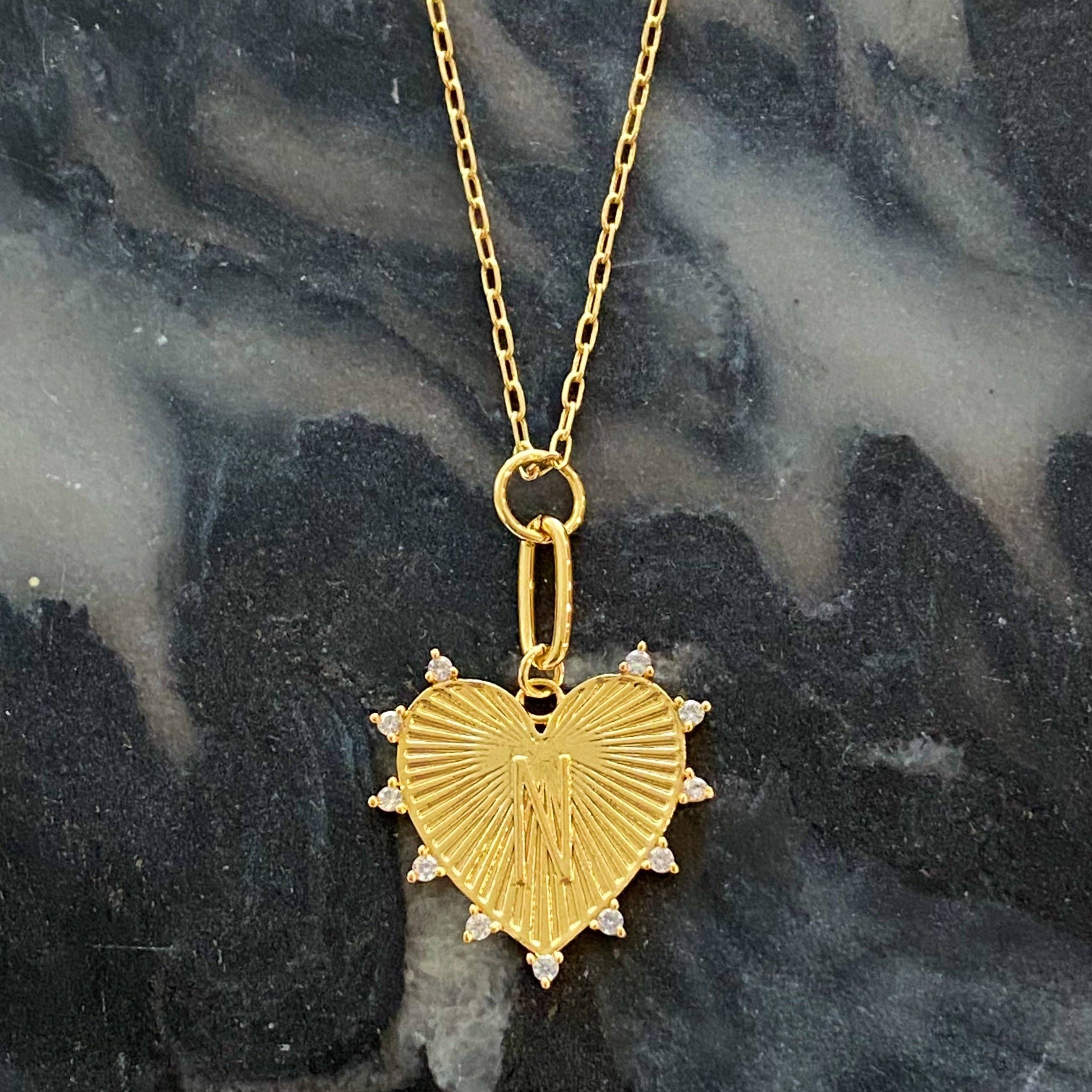 Ellison+Young - Wholesale Pendant/Charm Necklace - Clip Hanging Initial Heart Necklace11