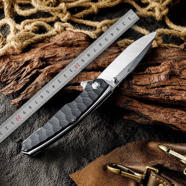 Shokunin USA - Wholesale Pocket Knife/Holder - Venture D2 Carbon Steel Pocket Knife With Clip & G10 Handle